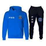 Moletom Conjunto Time Psg Blusa Calça Esporte Abrigo Futebol