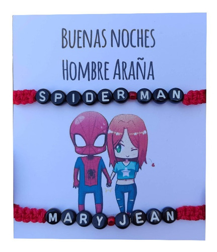 Pulseras De Pareja Spiderman Mary Jean Dúos Pareja Y Amigos