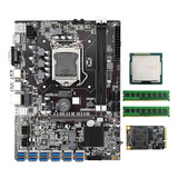 Placa Base Minera B75 Btc, Cpu G530/g630, 2 X 4 G Ddr3 Ram+1