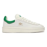 Tenis Lacoste Baseshot Blanco Verde 100% Piel Original