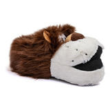 Pantufla Peluche Perro Peluda Infantil Suela Goma Nene C