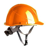 Casco De Seguridad Naranja Ingeniero Obra Con Barbuquejo