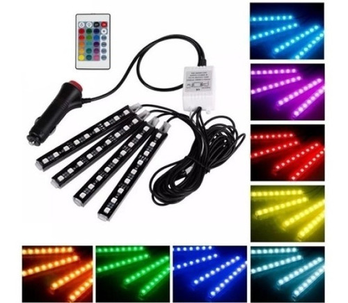 Tira Luces Led Rgb Multicolor Interior Auto 12v Audioritmica