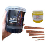 Cera Negra Depilacion Masculina 500g Starblack+gel+espatulas