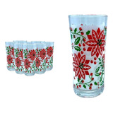 20 Vasos Vidrio Navideños Vasos De Navidad Cuberos Christmas