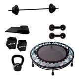 Kit Pump Colchonete Caneleira Halter Mini Jump Kettlebell 