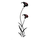 Pegatina De Pared Flores Para Decoración De Hogar Sala Baño Color Negro