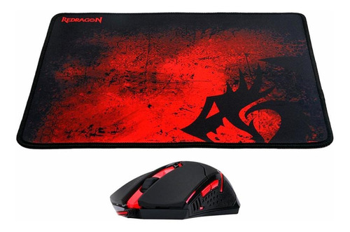 Mouse E Mouse Pad Gamer Redragon M601-ba - 3200dpi - 30x26cm