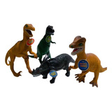 Kit 4 Dinossauros De Borracha Brinquedo Jurassic Park Grande