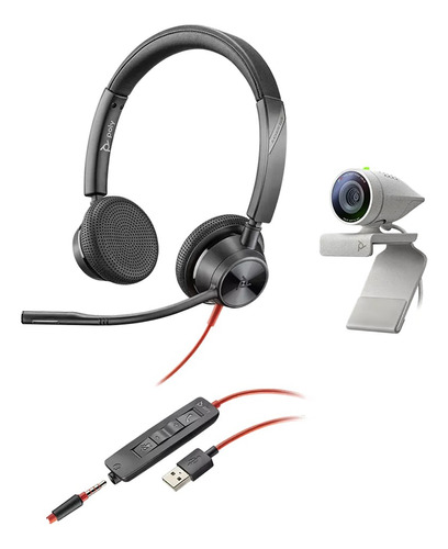 Kit Webcam Studio P5 E Headset Blackwire Bw3325 Poly