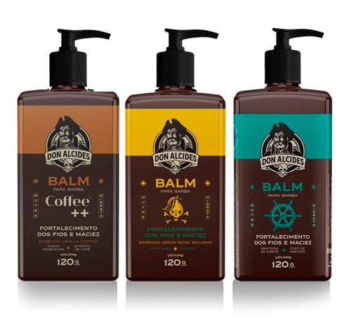 Kit 3x Balm - Coffee - Lemon - Calico Jack - Don Alcides