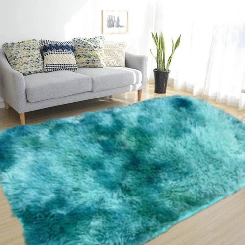 Alfombra Peludita Tipo Shaggy 200x300 Grande Turquesa Jaspea