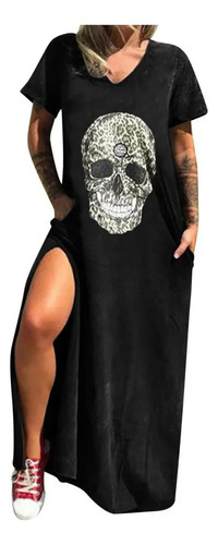 Vestido Verano For Mujer B2 Con Estampado Calaveras Hola
