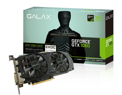 Placa De Vídeo Galax Geforce Gtx 1060 Exoc 6gb Gddr5 192 Bit