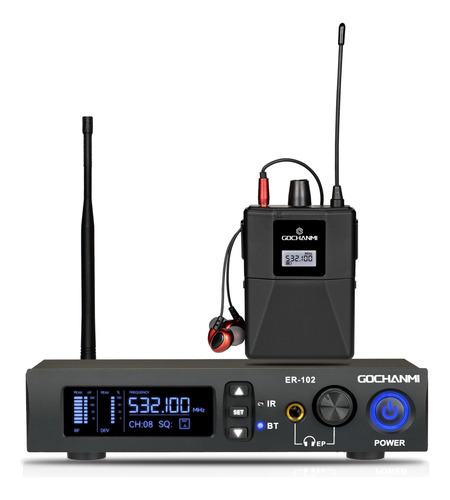 Sistema Uhf Monitoreo Gc Er102 1 Canal Con Bluetooth In Ear