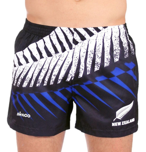 Short De Rugby Niños Tela Resistente Imago All Blacks Pluma 