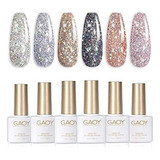 Esmalte De Uñas - Gaoy Chrome Platinum Glitter Gel Nail 