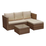 Esquinero Rattán Sintético Patio Living Beige