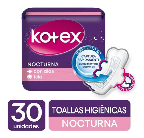 Kotex Toallas Nocturnas X 30 Und - - Unidad a $810