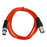 Cable De Parche Balanceado 6' Xlr Macho A Hembra Rojo