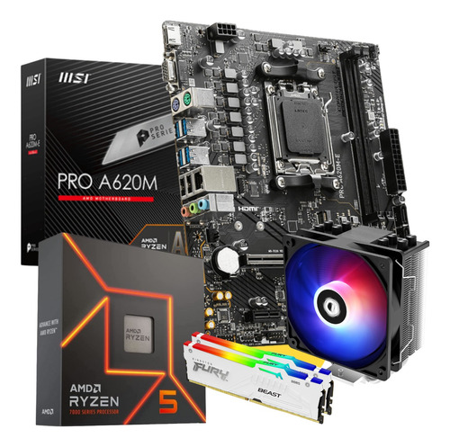 Combo Actualización Pc Gamer Amd Ryzen 5 7600x 16g Ddr5 A620