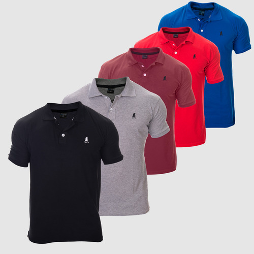 Kit C/5 Camisas Gola Polo Masculina Atacado E Revenda