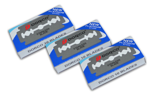 Dorco St300 Platinum - Cuchillas De Afeitar De Doble Filo, 3