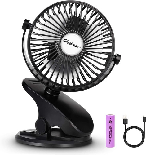 Ventilador Personal Portatil Con Clip, Carga Usb 