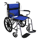 Silla De Ruedas Linium Adultos Ligera Plegable Economica Color Azul