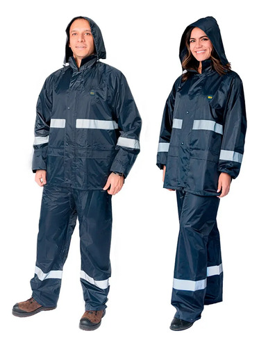 Impermeable Motociclista Doble Refuerzo + Reflejantes Beckon | Meses sin interés