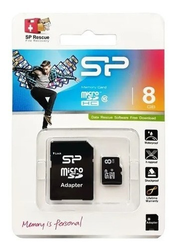 Tarjeta De Memoria M-sd Silicon® 8gb, Con Adaptador