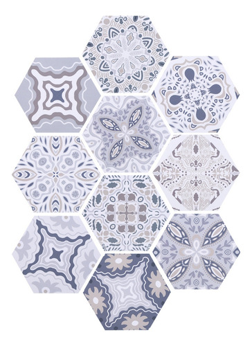 Pegatina De Azulejo De Patrón Hexagonal Piso Antideslizante