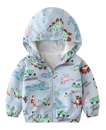 Chaqueta Cortaviento Niño Dino Celeste