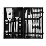 Set Parrillero Asado Barbacoa 26 Pcs En Maleta Kit Parrilla