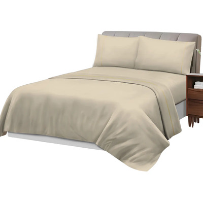 Juego De Sabanas 800 Hilos Queen Set Premium Natural Diseño De La Tela Liso | Meses sin interés