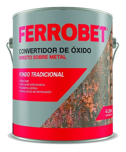 Convertidor De Oxido Metal Ferrobet 1 Lt Acabado Mate