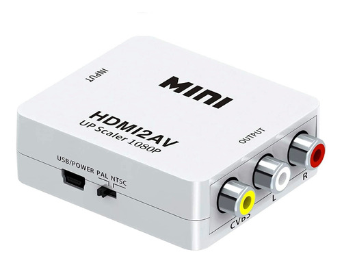 Conversor Hdmi A Rca Adaptador Tv Audio Y Video Av 1080p Fhd