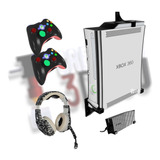 Soporte Base Xbox 360 2 Controles Audífonos Y Eliminador 