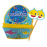 Capsula Para Cupcakes Baby Shark 12u