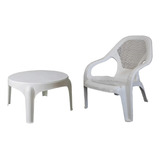 Sillon Sueño Mascardi Blanco + Mesita Skarpo