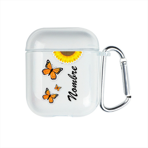 Funda Para AirPods Personalizada Tu Nombre Mariposas Monarca