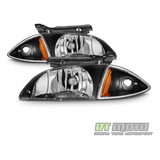 Black 2000-2002 Chevy Cavalier Headlights+corner Lamps 4 Yyk