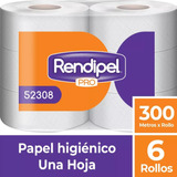 Papel Higiénico Rollo 6 Un X 300 Mts Rendipel Pro