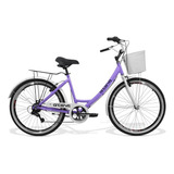 Bicicleta Feminina Gts Aro 26 Câmbio Gts 7v Ks Retrô Cl Cor Lilás Tamanho Do Quadro Único