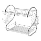 Escurreplatos Doble S Organizador Cocina Acero Inoxidable 