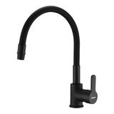 Griferia Negra Cocina Flexible Monocomando Piazza 10017ne 