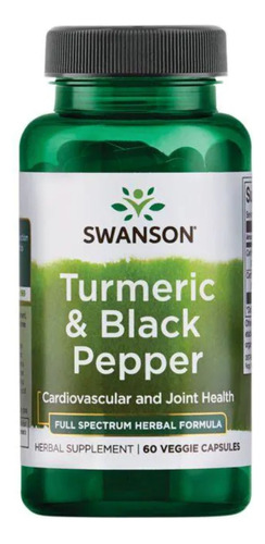 Swanson Turmeric Y Black Pepper Curcuma 60 Caps Envio Gratis