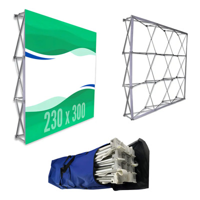 Muro Publicitario Velcro Reforzado 2.30x3 Metros Stand Araña Bifacial | Envío gratis