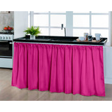 Cortina Para Pia Cozinha Balcão 1,50x0,80 Tecido Liso Pink