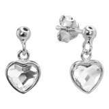 Aros De Plata 925 Swarovski® Elements Cuore Colgante